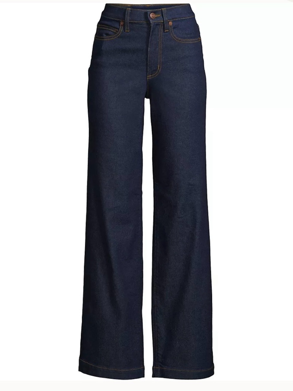 High-Rise Wide Leg Dark Indigo Jeans